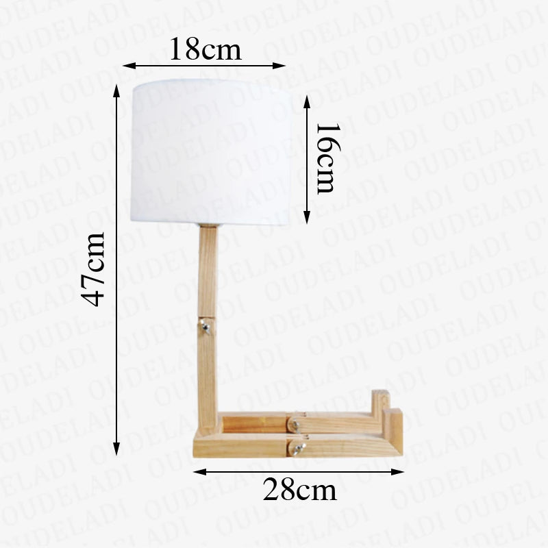 Lampe Robot Articulée en Bois