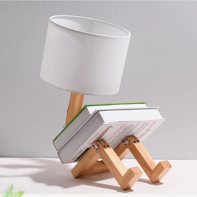 Lampe Robot Articulée en Bois