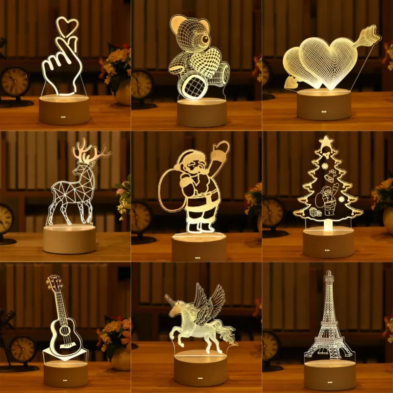Veilleuse acrylique 3D led
