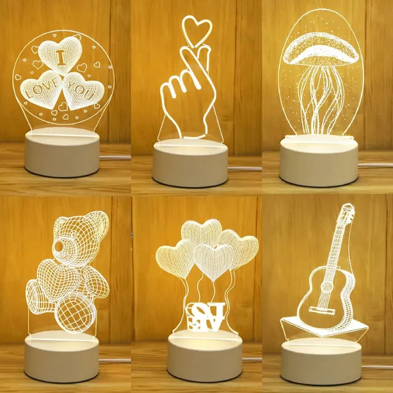 Veilleuse acrylique 3D led